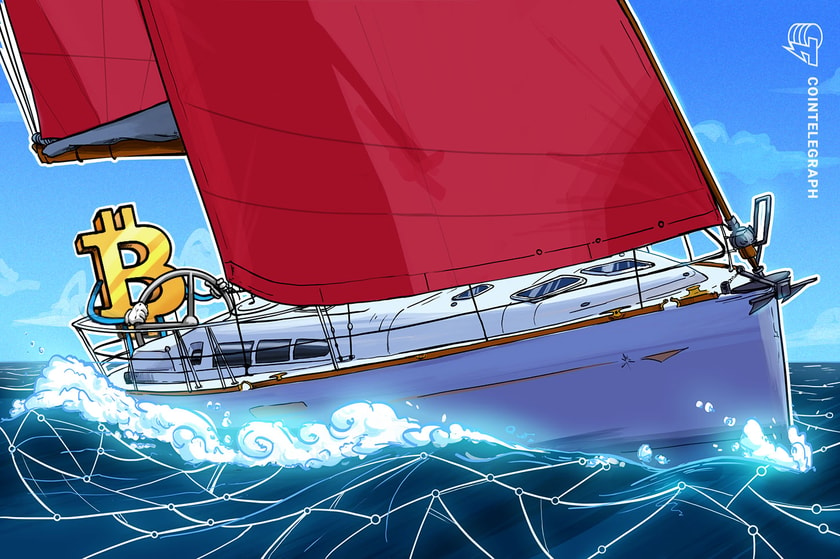 sailor paints giant 'B' on boat to promote crypto across the ocean