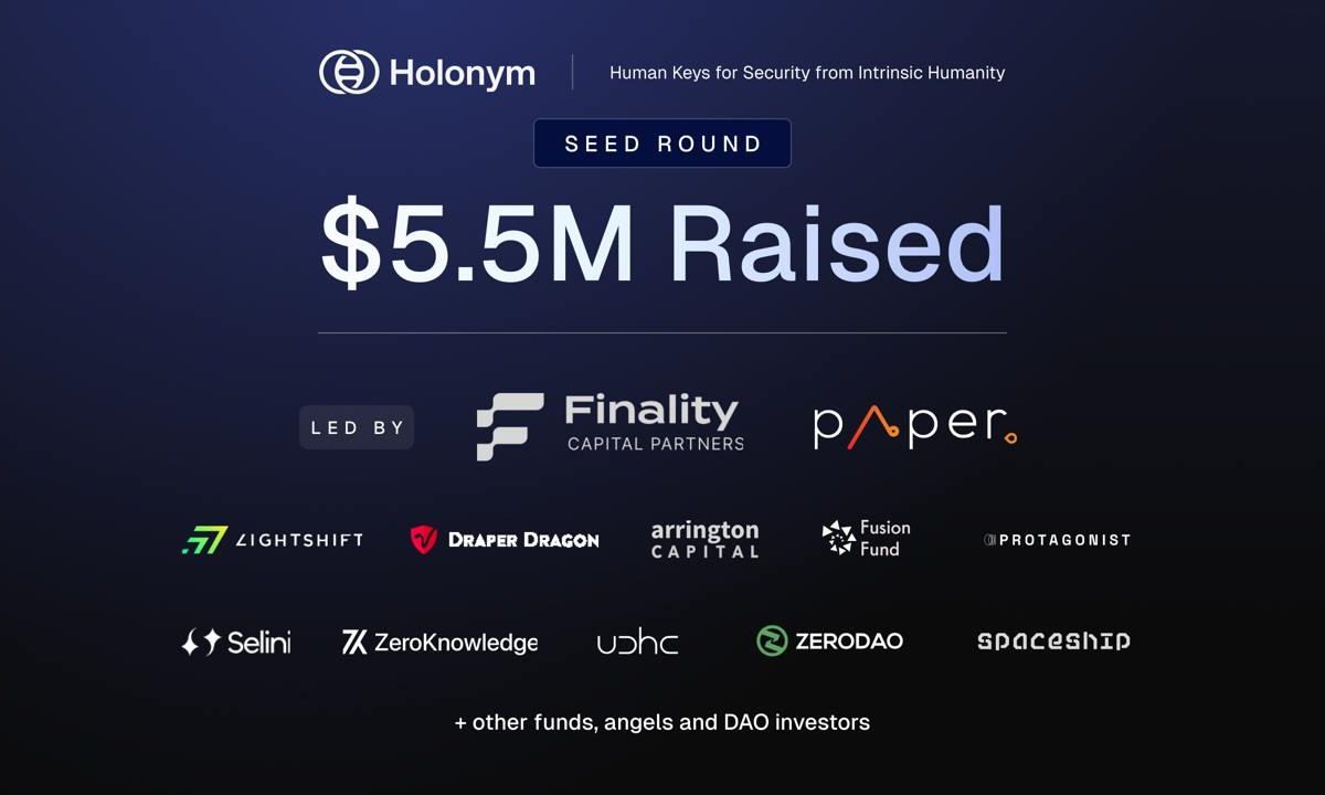 Holonym Foundation Emerges with $5.5 Million Seed Funding to Provide Global Digital Personhood with Human Keys