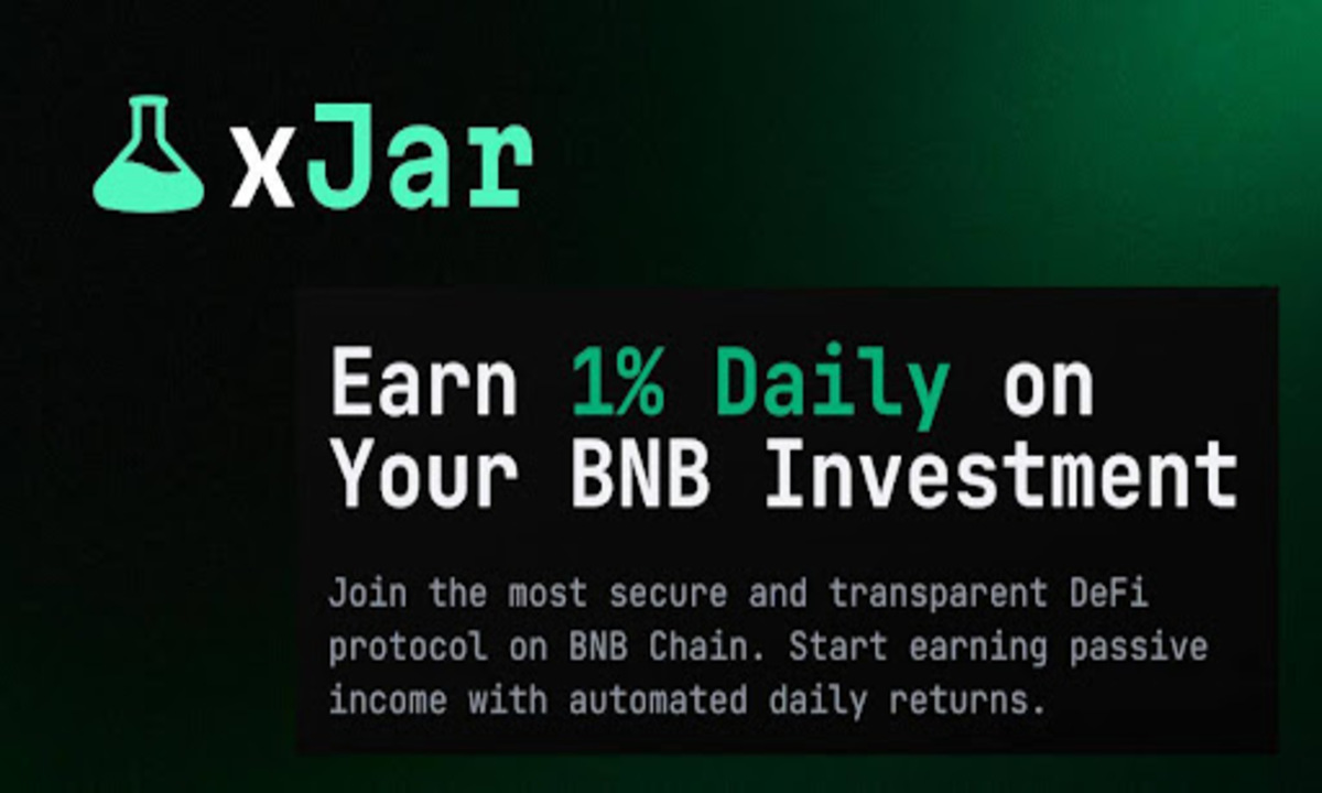 The Xjar protocol offers 1% daily ROI, an innovative platform for BNB chain.