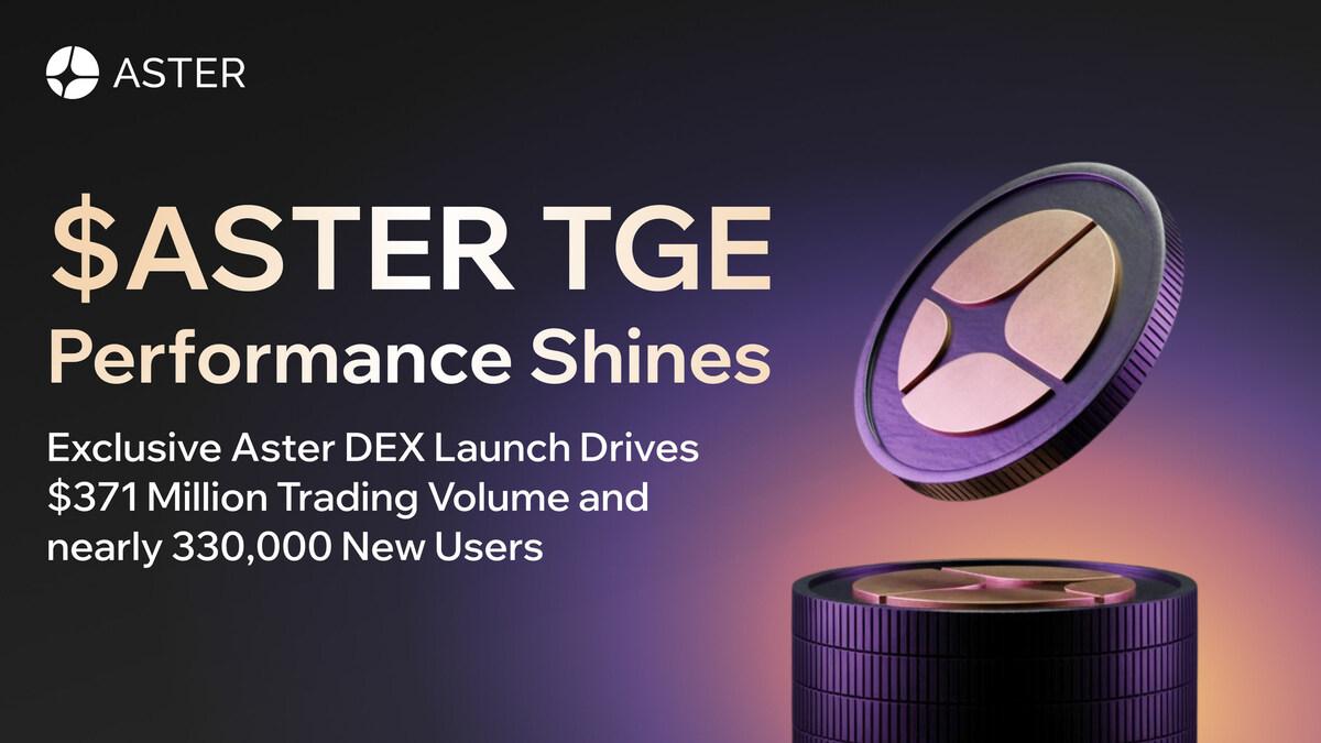 Exclusive Aster DEX Launch Drives 1 Million Trading Volume And Nearly 330,000 New Users