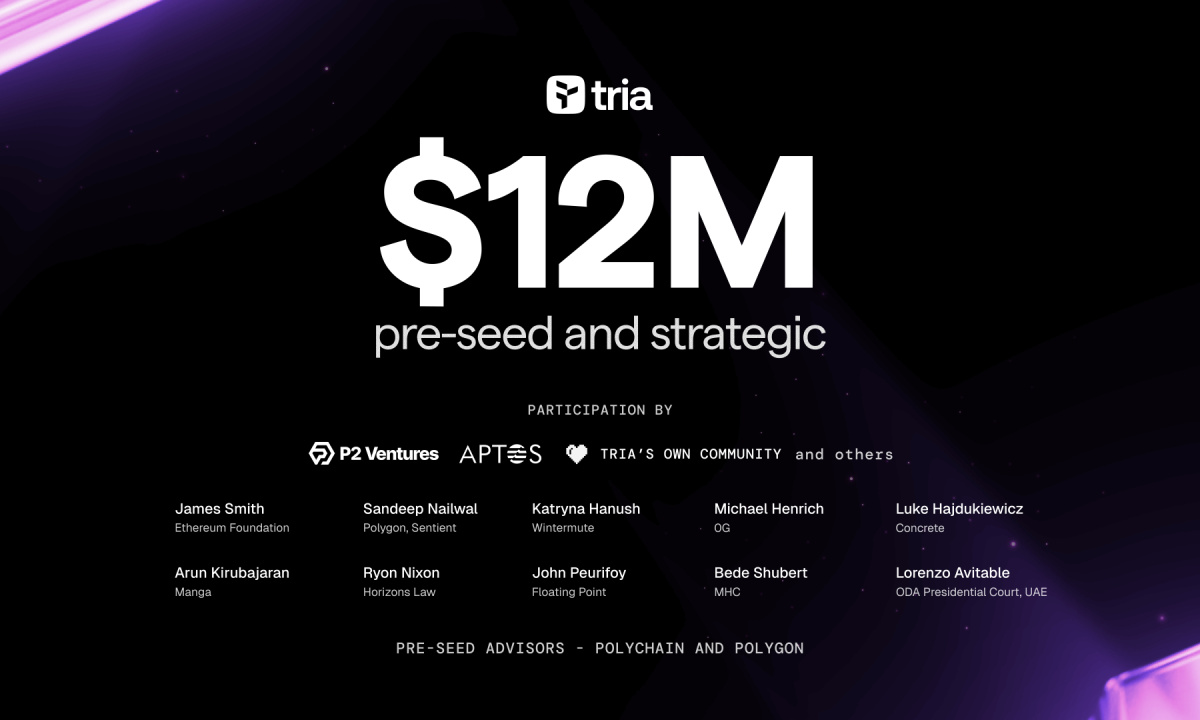 Tria Raises M To Be The Leading Self-custodial Neobank And Payments Infrastructure For Humans And AI.