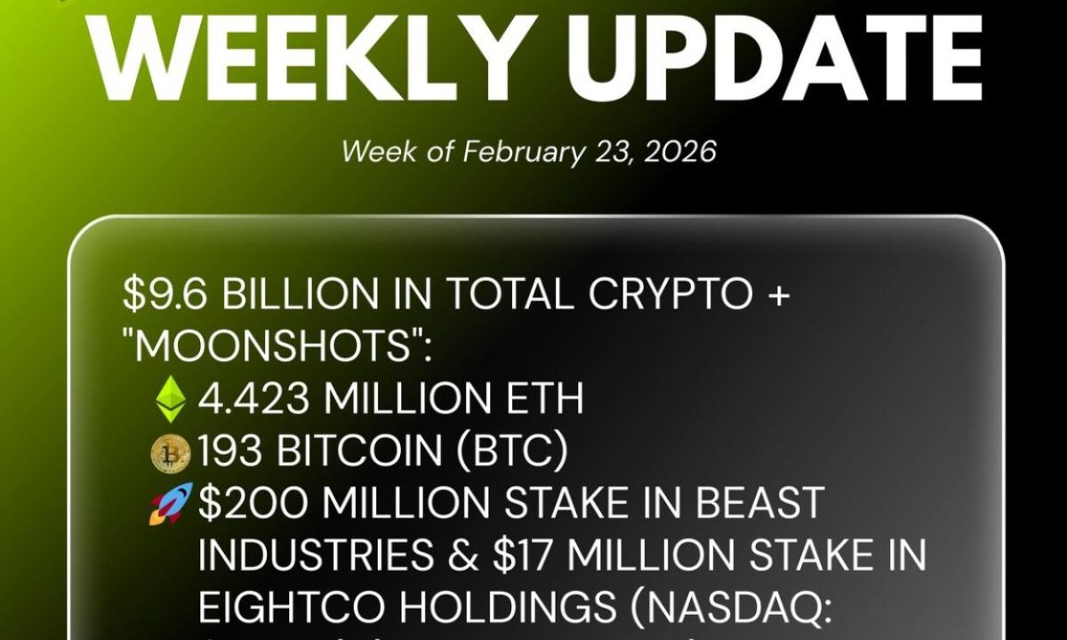 Bitmine Immersion Technologies (BMNR) Announces ETH Holdings Reach 4.423 Million Tokens, and Total Crypto and Total Cash Holdings of $9.6 Billion