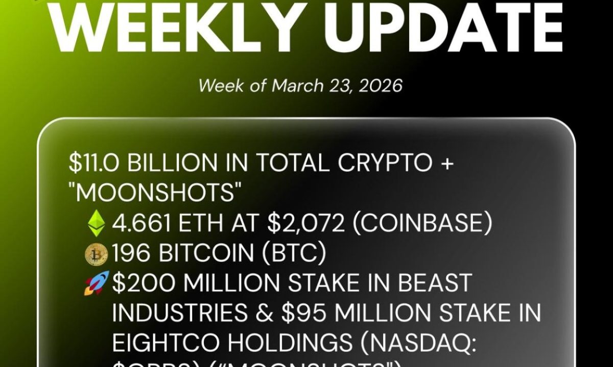 Bitmine Immersion Technologies (BMNR) Announces ETH Holdings Reach 4.661 Million Tokens, and Total Crypto and Total Cash Holdings of $11.0 Billion