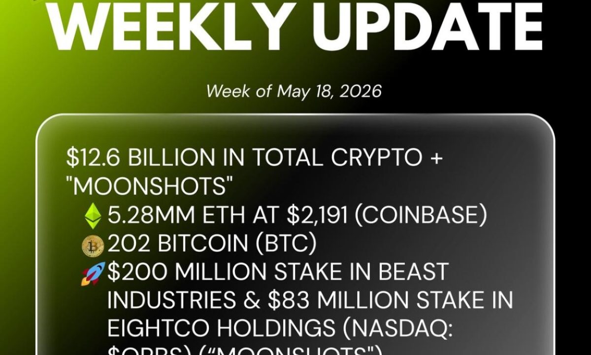 Bitmine Immersion Technologies (BMNR) Announces ETH Holdings Reach 5.28 Million Tokens, and Total Crypto and Total Cash Holdings of $12.6 Billion