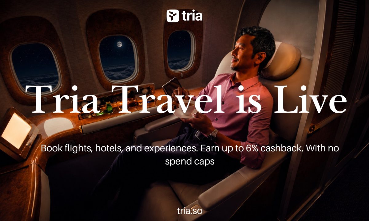 Tria Launches In-App Travel Booking With Up to 6% Cashback Through Partnership With Bookit