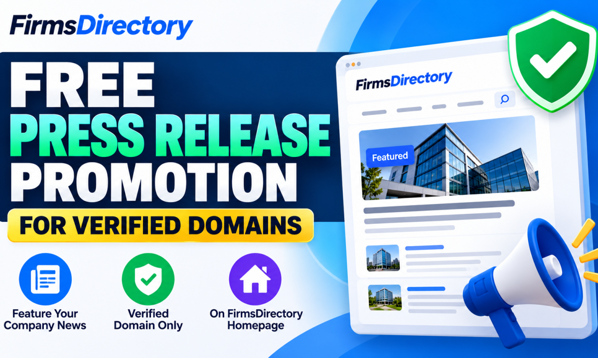 FirmsDirectory Offers Free Homepage Press Release Promotion to Businesses With Verified Domains